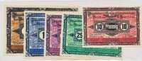 Deutschland Deutsches Reich 10,25,50 Pfennig und 1, 2 Mark , Lot 5 Scheine Notgeld Havel, Inspektion der KGL im Bereich des III. A.K. , Brandenburg -