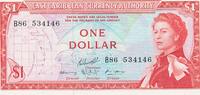 Ostkaribische Staaten / Eastern Caribbean States 1 Dollar Geldschein Banknote -