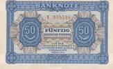 Deutschland DDR 50 Pfennig Geldschein KN 6stellig rot, Serie Y -