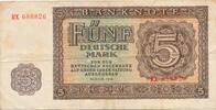 Deutschland DDR 5 Deutsche Mark Geldschein Banknote KN 6 Stellig, rot Serie RX -