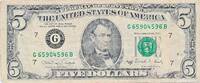 USA - Vereinigte Staaten v. Amerika $ 5 Dollars Geldschein Banknote -