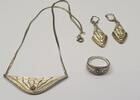 Silberschmuck 925er Silberset 3 teilig Ohrringe Ring Collier Silbercollier -