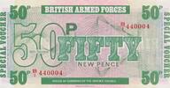 Großbritannien, British Armed Forces 50 New Pence Geldschein Banknote 6th Series -