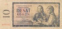 Tschechoslowakei 10 Korun Československo, Desat Koruna, Ceskoslovenskych -