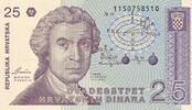 Kroatien 25 Dinara 1991 Geldschein Banknote unc 3.51 US$ Tax included +  11.73 US$ shipping