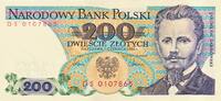 Polen 200 Zloty Geldschein Banknote -