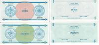 Kuba 1 und 5 Pesos Exchange Certificate Serie C Banknote Geldscheine 1 und 5 Pesos Exchange Certificate Serie C (unc) -