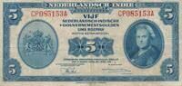 Niederländisch-Indien 5 Gulden 1943 Lima Roepiah VF