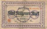 Deutsches Reich Deutschland 5 Millionen Mark Notgeldschein Notgeld Osnabrück (Hannover) -