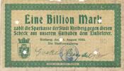 Deutsches Reich Deutschland 1 Billion Mark Notgeldschein Notgeld Rietberg (Westfalen) -