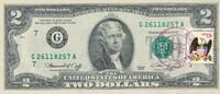 USA - Vereinigte Staaten v. Amerika $ 2 Dollars mit Stempel Briefmarke -