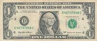 USA - Vereinigte Staaten v. Amerika $ 1 Dollar Banknote, George Washington -