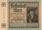 Deutsches Reich Deutschland Weimarer Republik 5000 Mark Reichsbanknote KN 6stellig, FZ: LE -