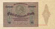 Deutsches Reich Deutschland Weimarer Republik 5 Millionen Mark, Reichsbanknote KN 8stellig, Serie: C -