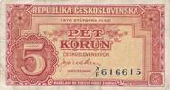 Tschechoslowakei 5 Korun Československo, Pet Korun, Ceskoslovenskych -