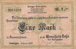 Deutsches Reich Deutschland 1 Mark HATTINGEN Henschel und Sohn, Abt. Henrichshütte Westfalen Notgeld -