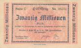 Deutsches Reich Deutschland 20 Millionen Mark HATTINGEN, Henschel und Sohn G.m.b.H., Abt. Henrichshütte; westfalen Notgeld -