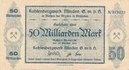 Deutsches Reich Deutschland 50 Milliarden Mark Notgeld Bergbau , Meißen bei Minden Kohlenbergwerk -