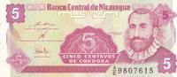 Nicaragua 5 Centavos de Cordoba Banknote -