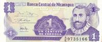 Nicaragua Un Centavo de Cordoba Banknote -