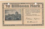 Lennep 10 Billionen Mark Notgeldschein des Kreisausschuß, entwertet -