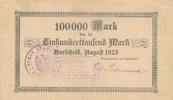 Burscheid 100 Tsd.Mark Notgeldschein, Forst & Pulvermacher -