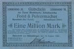 Burscheid und Helenabrunn Eine Million Mark Gutschein der Firma Rheinische Schuhwerke, Forst & Pulvermacher -