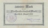 Burscheid 500 Tsd. Mark Notgeldschein,Louis Frankenstein -