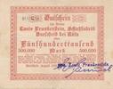 Burscheid 500 Tsd. Mark Gutschein, Louis Frankenstein, Schuhfabrik, -