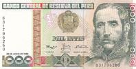 Peru Mil Intis Banknote -