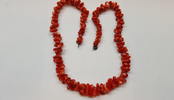 Antike Korallenkette Collier Koralle Kette Korallenschmuck Stabkoralle L: 48 cm -