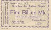 Bingen Eine Billion Mark Gutschein des Kreises -