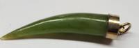 Antiker Anhänger Jade L mit Öse ca. 4,3 cm Jadeanhänger -