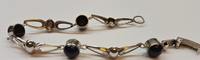 Armband 835er Silber Silberarmband Onyx Onyxarmband -