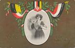 Deutschland Türkei Österreich AK Patriotik Fahnen Flaggen Türkei 1.WK Feldpost 1916/1917 Postkarte Weltkrieg -