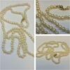 Lange Perlenkette Perlencollier 585 er Gold (14 Karat) Verschluss -