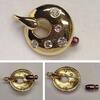 Nadel Brosche Anhänger 585er Gold mit 0,90 ct Brillanten Antstecknadel 14K -