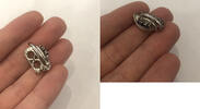 Perlenschließe 925er Silber Verschluß für Perlencollier mit blauen Steinen -
