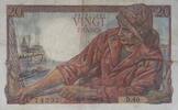 20 Francs 1942 Frankreich Fisher,Pêcheur/24.09.1942 III+
