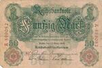 Deutsches Reich Deutschland 50 Mark Reichsbanknote KN 6stellig, FZ: A -