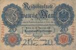 Deutsches Reich Deutschland 20 Mark Recihsbanknote -