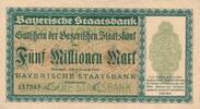 Deutsches Reich Deutschland Weimarer Republik 5 Millionen Mark Bayerische Staatsbank, Bayern, Länderbanknote, München -