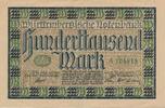 Deutsches Reich Deutschland 100000 Mark Notgeldschein Notgeld Stuttgart Württembergische Notenbank, Länderbanknote -