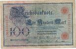 Deutsches Reich Deutschland 100 Mark, Reichsbanknote Kaiserreich -