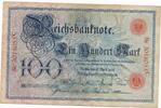 Deutsches Reich Deutschland 100 Mark, Reichsbanknote Kaiserreich -