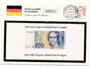 Deutschland BRD 100 Deutsche Mark DM Ersttag der 100 DM Note , Notenbrief -