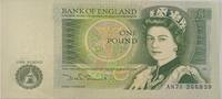 England/Großbritannien 1 Pound Banknote, QUEEN ELIZABETH II -