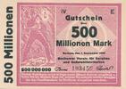 Deutsches Reich Deutschland 500 Millionen Mark Notgeld Bochum, Westfalen, Bochumer Verein für Bergbau und Gußstahlfabrikation -