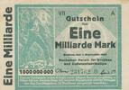 Deutsches Reich Deutschland 1 Milliarde Mark Notgeld Bochum, Westfalen, Bochumer Verein für Bergbau und Gußstahlfabrikation -