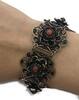 Silberschmuck vintage Breites 835er Silber Armband Silberarmband mit roten Stein -